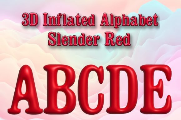 Download 3D Inflated Alphabet - Slender Red - Slender Collection