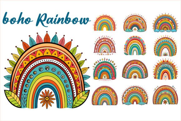 Download Boho Rainbow Vector Clipart - Vector Collection