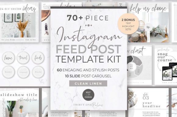 Download Instagram Feed Post Kit | Linen - Premium Resources