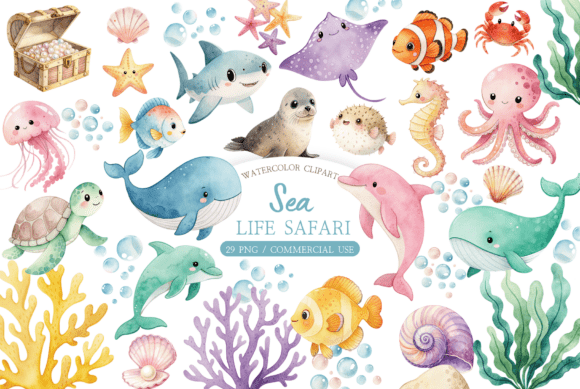 Download Ocean Animal Graphics Set - Graphics set Collection