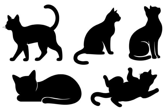 Download Black Cat Silhouette Vector Set - Vector Collection