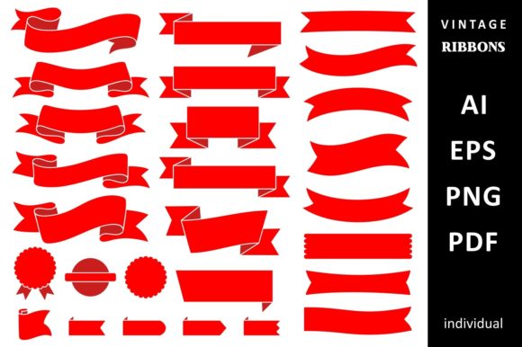 Download Red Vintage Banner Ribbon Clipart Vector - Vector Collection