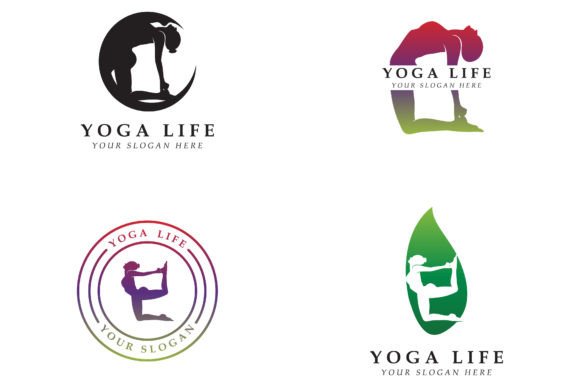 Download Set of Yoga Logo Vector - Vector Collection