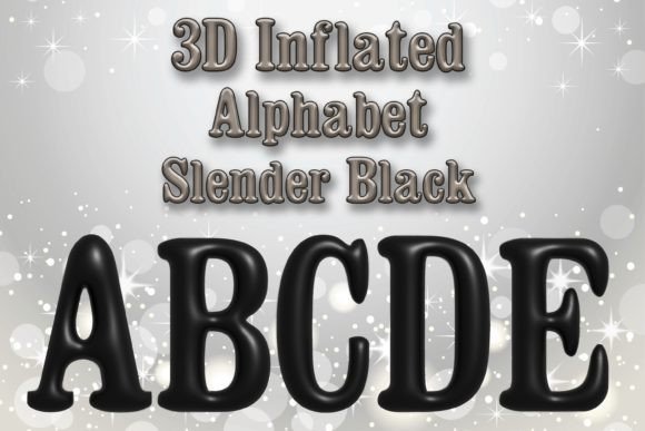 Download 3D Inflated Alphabet - Slender Black - Slender Collection
