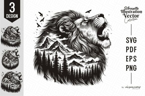 Download Lion Silhouette Landscape Vector - Vector Collection