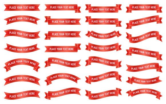 Download Glossy Red Ribbon Banner Tag Vector Art - Vector Collection