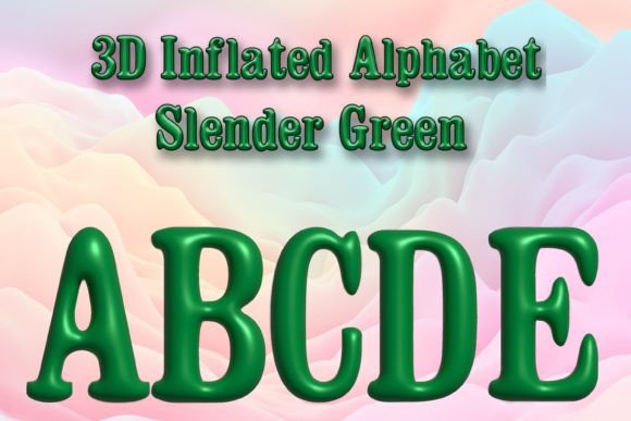 Download 3D Inflated Alphabet - Slender Green - Slender Collection