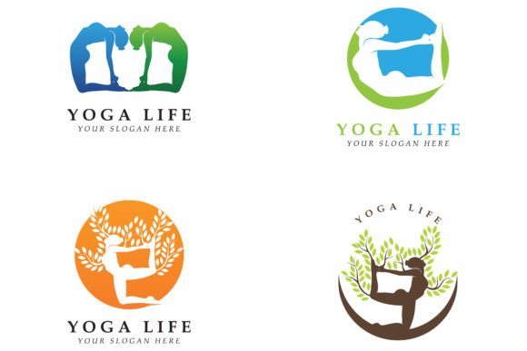 Download Set of Yoga Logo Vector - Vector Collection