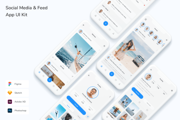 Download Social Media &amp; Feed App UI Kit - Feed Collection