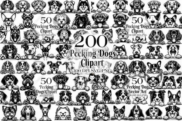 Download 200 Peeking Dogs Vector Art SVG PNG - Vector Collection