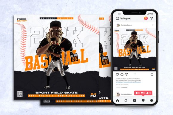 Download Baseball Match Day Social Media Post - Premium Bundle