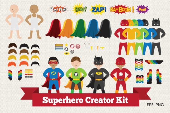Download Superhero Creator Kit Clipart Vector - Vector Collection