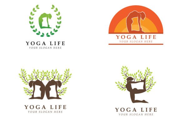 Download Set of Yoga Logo Vector - Vector Collection