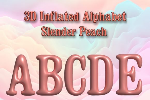 Download 3D Inflated Alphabet-Slender Peach Color - Slender Collection