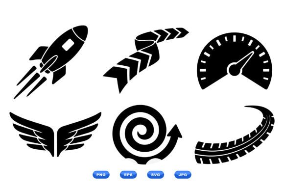 Download Speed Icon Vector Graphics Set - Vector Collection