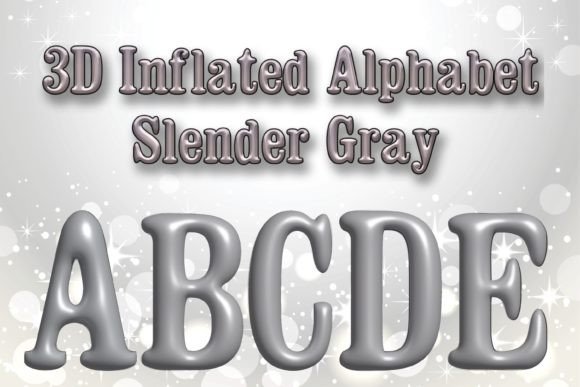 Download 3D Inflated Alphabet - Slender Gray - Slender Collection