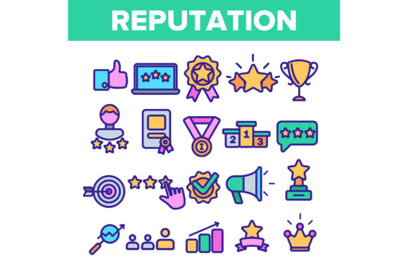 Download Reputation Linear Vector Thin Icons - Vector Collection