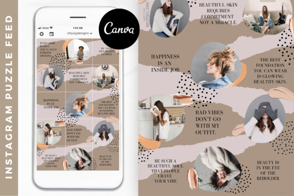 Download Instagram Template Canva Puzzle Feed - Feed Collection
