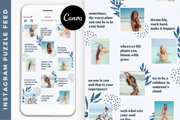 Download Instagram Puzzle Feed Templates Canva - Feed Collection