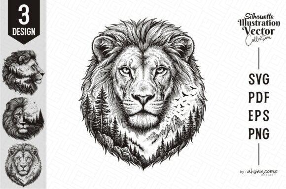 Download Lion Silhouette Landscape Vector - Vector Collection