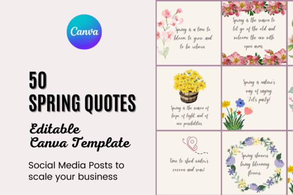 Download Spring Quotes Social Media Post Graphics - Media post Collection