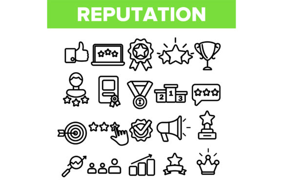 Download Reputation Linear Vector Thin Icons - Vector Collection