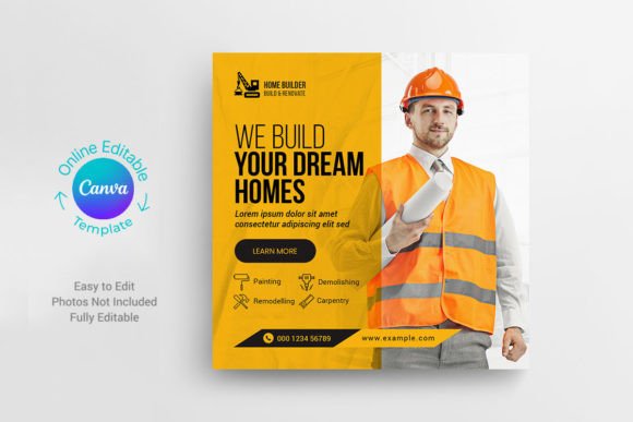 Download Canva Home Repair Social Post Template - Social post Collection
