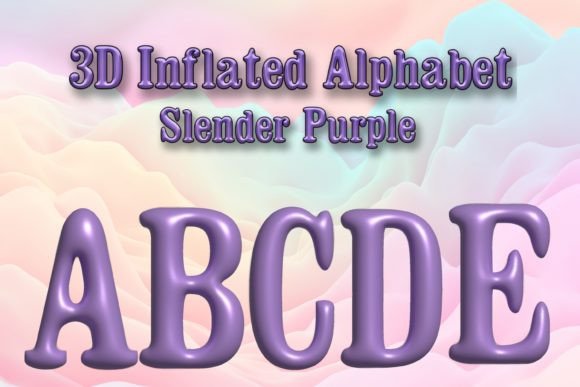 Download 3D Inflated Alphabet - Slender Purple - Slender Collection