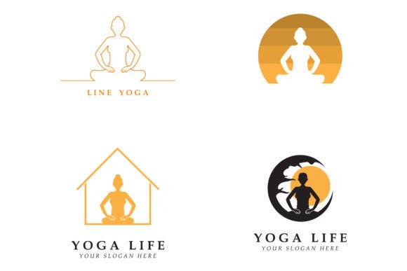 Download Set of Yoga Logo Vector - Vector Collection