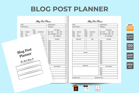 Download Blog Post Planner KDP Interior Vector - Vector Collection