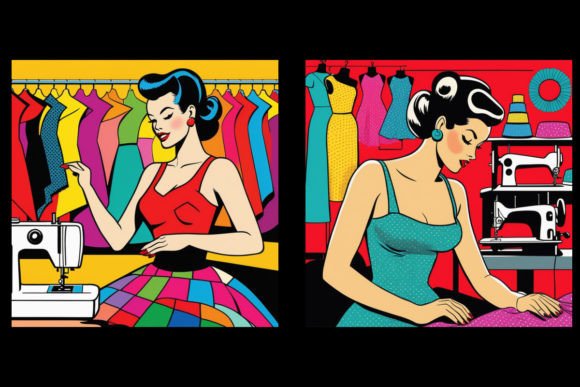 Download Pop Art Sewing Graphics Set 4 - Graphics set Collection