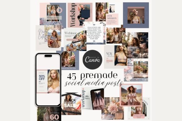 Download Feminine Elegance Social Media Post Kit - Media post Collection