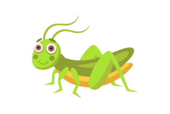 Download Green Slender Grasshopper. Cute Cartoon - Slender Collection