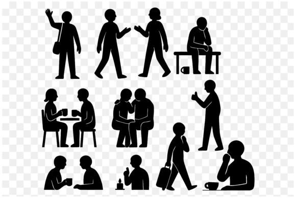 Download Social Interaction Silhouette Vector - Vector Collection