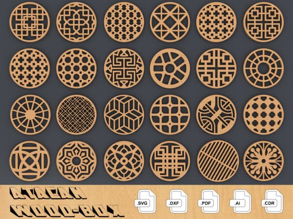 Download Coaster Bundle Templates Vector Digital - Vector Collection