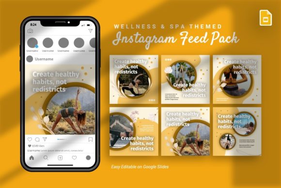 Download Instagram Feed - Wellness Google Slides - Feed Collection